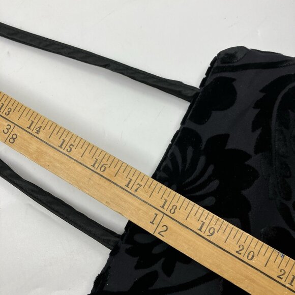 Y2K Black Velvet Crossbody Mini Bag Floral Whimsigoth 2000s 90s - Picture 9 of 9